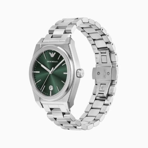 ساعة كوارتز أنيقة للرجال بسوار فولاذي ثلاثي الوصلا...