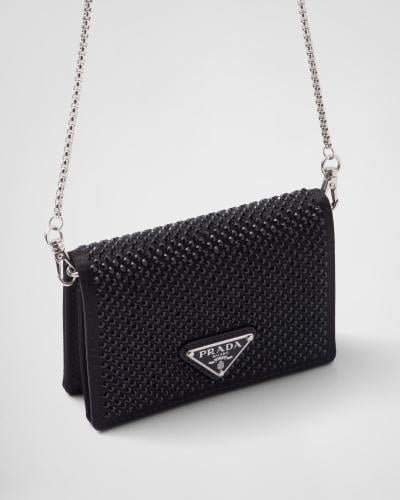 حقيبة برادا الكريستالية بحمالة كتف