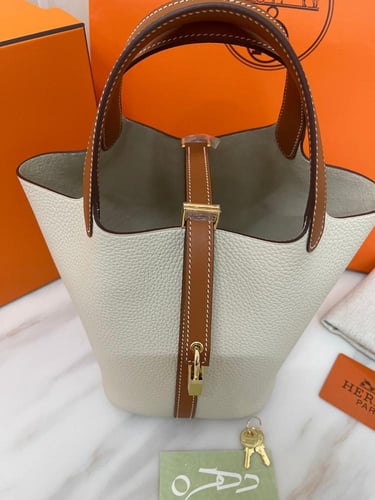 حقيبة هيرميس بيكوتين لوك 18 - بيج مع بني