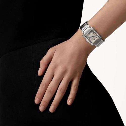 ساعة تانك فرانسيز من كارتييه سانتوس - فضية