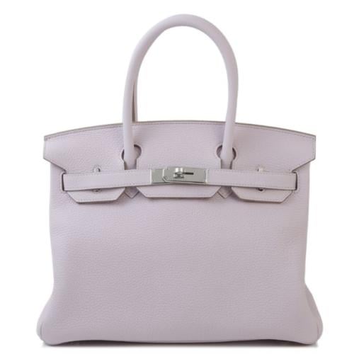 حقيبة هيرمس بيركن من جلد بمشبك فضي - موف