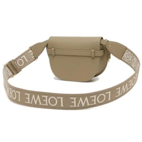 حقيبة جلدية بعقدة مزدوجة صغيرة من لويفي - رمادي