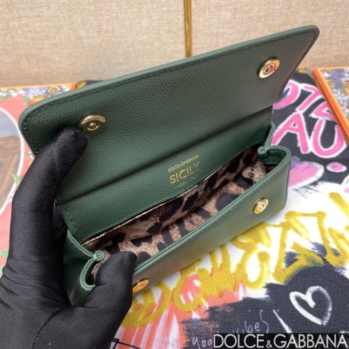 حقيبة يد دولتشي غابانا سيسيلي دوفين مقاس 18- أخضر