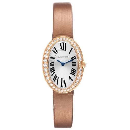 ساعة بايجنوار من كارتييه باطار كريستالي وحزام بني