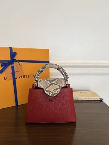 شنطة لويس فيتون كابوسين ميني 21 سم - عودي