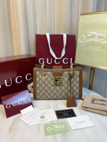 حقيبة من غوتشي بقفل Padlock – بيج وبني