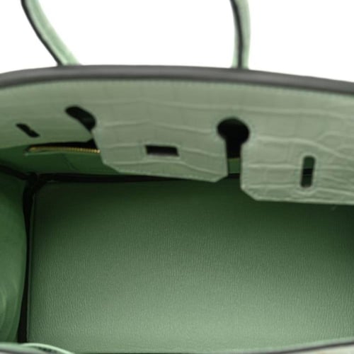 حقيبة بيركين فيرت دو بطبعة جلد التمساح غير اللامع...