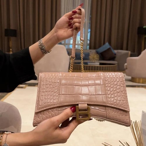 شنطة بالنسياقا نقش جلد التمساح 23CM سلسلة ذهبية