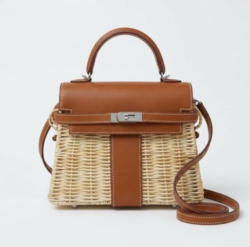حقيبة Hermès Mini Kelly Picnic الصيفية - بني