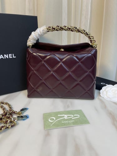 حقيبة شانيل بيد مقاس 18.5 سم - عودي