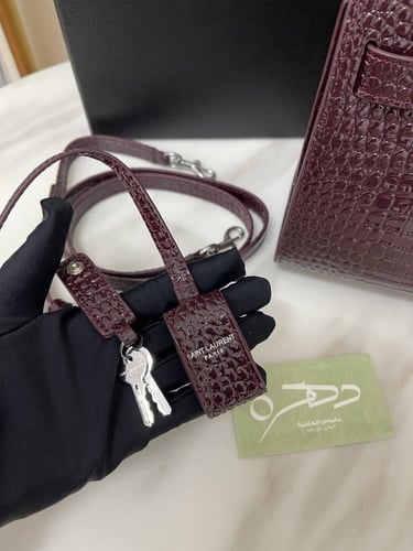 شنطة سان لوران ساك دو جور نقشة تمساح نانو