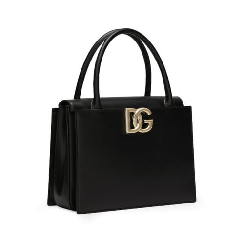 شنطة عملية جلد ببروش شعار الماركة DG