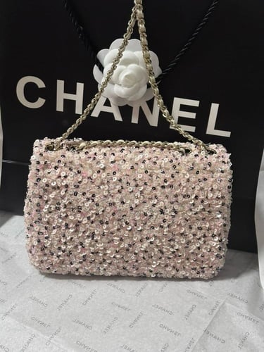 حقيبة شانيل فلاب مرصعة بالترتر-مقاس 20