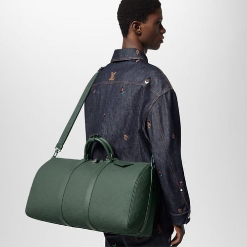 حقيبة سفر كيبال 50 بحزام كتف من لويس فيتون - أخضر...