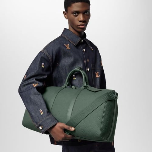 حقيبة سفر كيبال 50 بحزام كتف من لويس فيتون - أخضر...