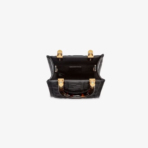 شنطة فندي صن شاين شوبر مجسم ميني - أسود