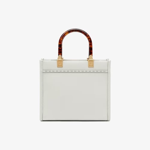 شنطة فندي صن شاين شوبر سمول - أبيض