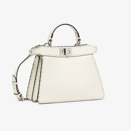 شنطة فندي بيكابو سلريا درزات سمول - أبيض