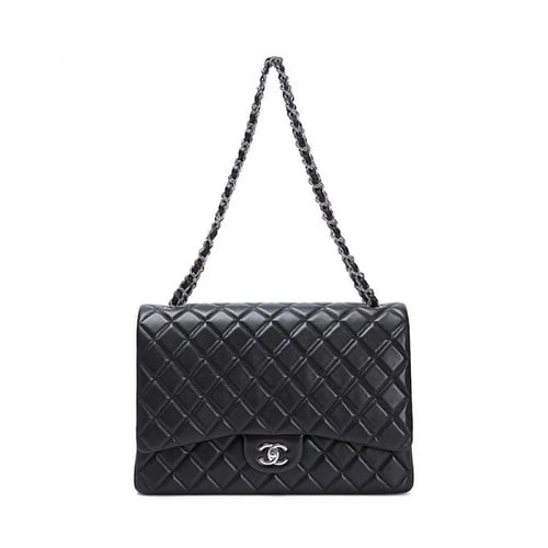 شنطة شانيل كلاسيك لامبسكن 33 سم - أسود وفضي