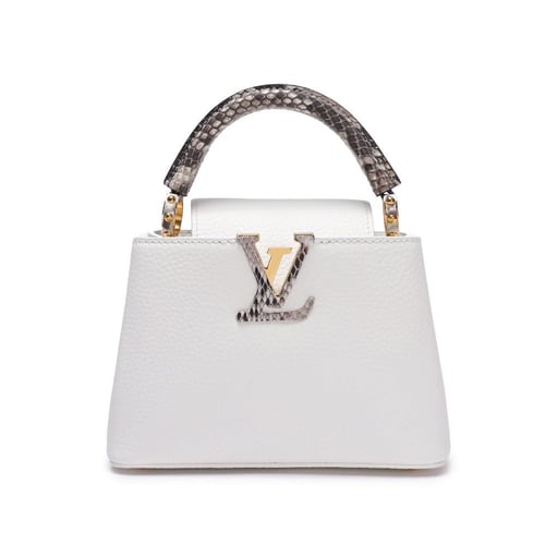 شنطة لويس فيتون كابوسين ميني 21 سم - أبيض