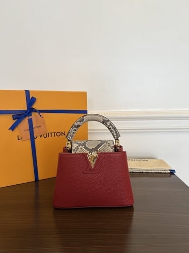 شنطة لويس فيتون كابوسين ميني 21 سم - عودي