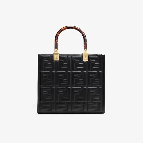 شنطة فندي صن شاين شوبر مجسم سمول - أسود