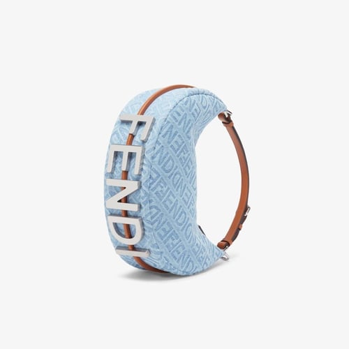 شنطة فندي فنديقرافي جينز سمول - سماوي