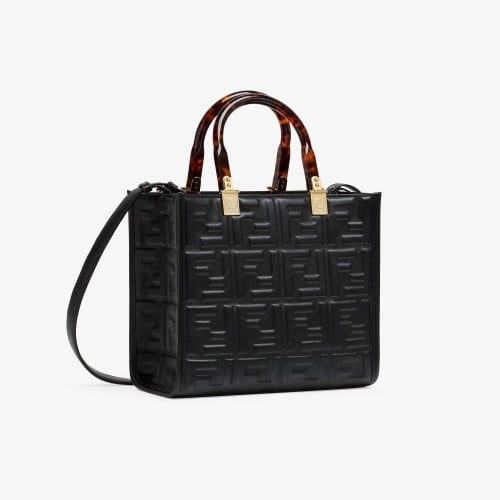 شنطة فندي صن شاين شوبر مجسم سمول - أسود