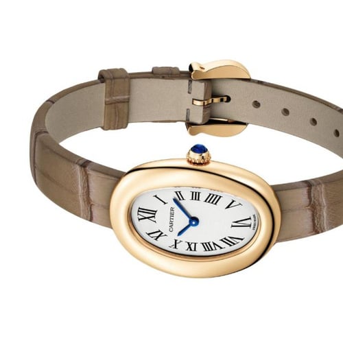 ساعة بايجنوار من كارتييه بسوار جلدي