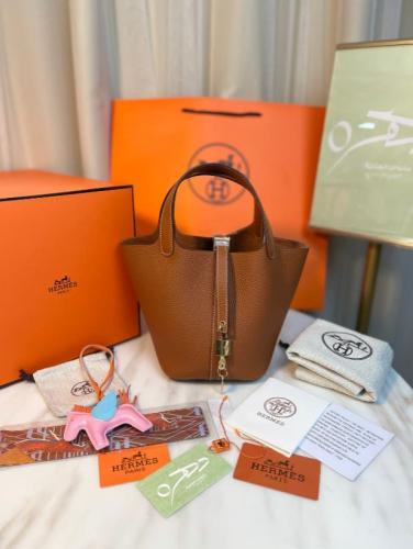 حقيبة هيرميس بيكوتين لوك 18 - بني