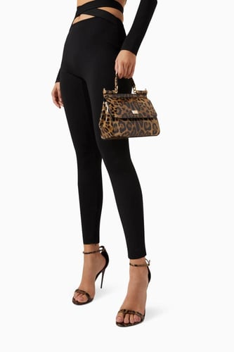 شنطة سيسيلي كيم دولتشي أند غابانا بنقشة فهد لامع -...