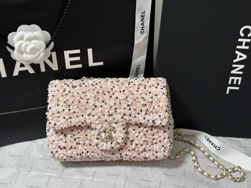 حقيبة شانيل فلاب مرصعة بالترتر-مقاس 20