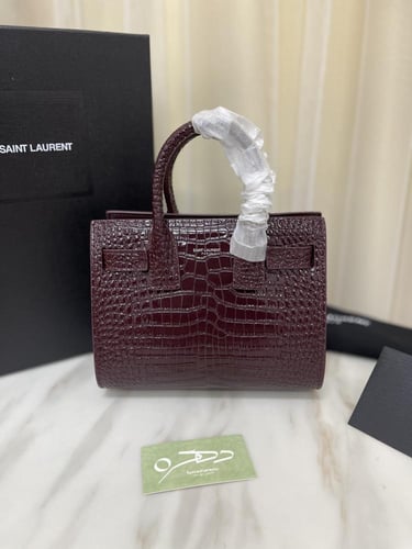 شنطة سان لوران ساك دو جور نقشة تمساح نانو