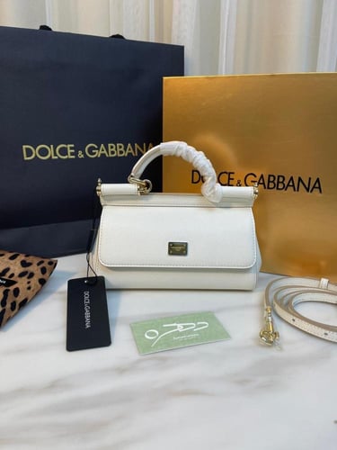 شنطة يد وكتف دولتشي غابانا سيسيلي ميني- أبيض