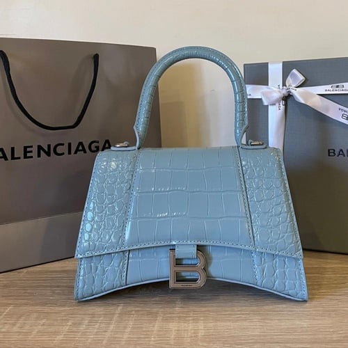 شنطة بالنسياقا سمول 22 سم نقش جلد التمساح