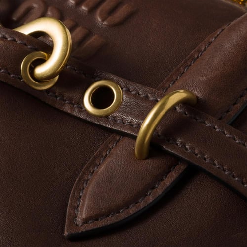 حقيبة يد ميو ميو من الكتان العتيق بمقاس 33 سم