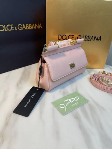 شنطة يد وكتف دولتشي غابانا سيسيلي ميني - بيج وردي