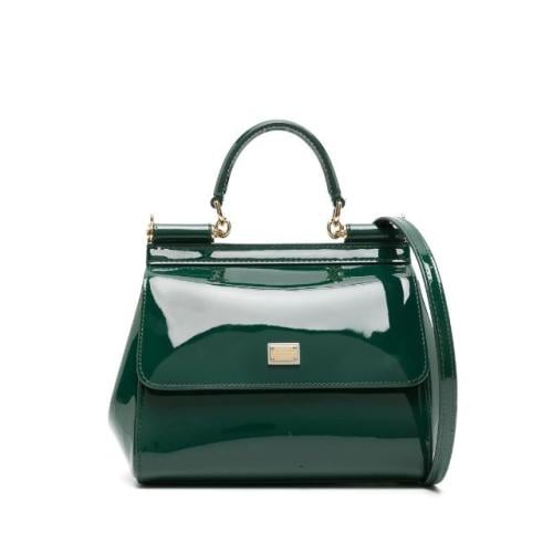 شنطة عملية سيسيلي متوسطة بجلد لامع