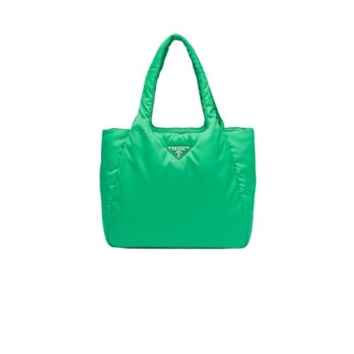 حقيبة يد كبيرة مبطنة من برادا - أخضر
