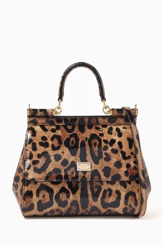 شنطة سيسيلي كيم دولتشي أند غابانا بنقشة فهد لامع -...