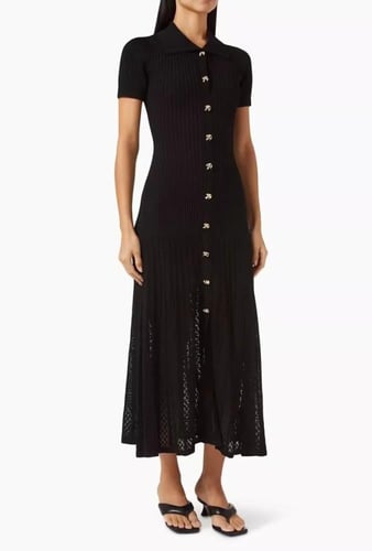 فستان لوريل بنمط قميص مزيج فيسكوز من ساندرو