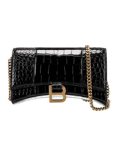 شنطة بالنسياقا نقش جلد التمساح 23CM سلسلة ذهبية