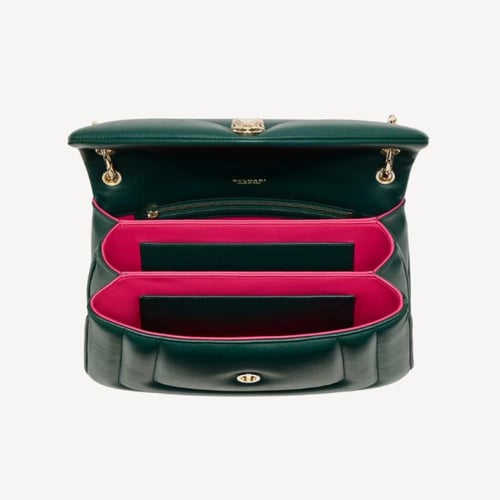 حقيبة كتف سيربنتي ريفرس من بولغاري - أخضر زمردي