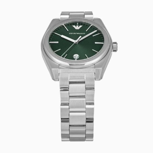 ساعة كوارتز أنيقة للرجال بسوار فولاذي ثلاثي الوصلا...