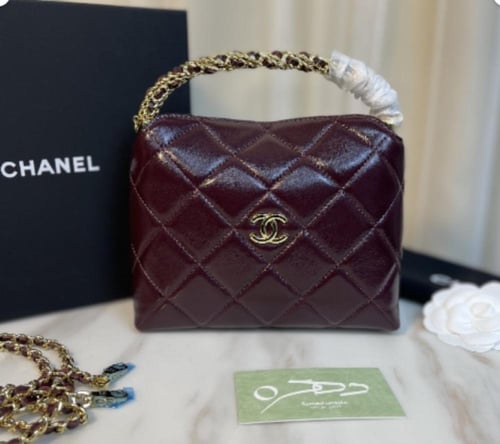 حقيبة شانيل بيد مقاس 18.5 سم - عودي