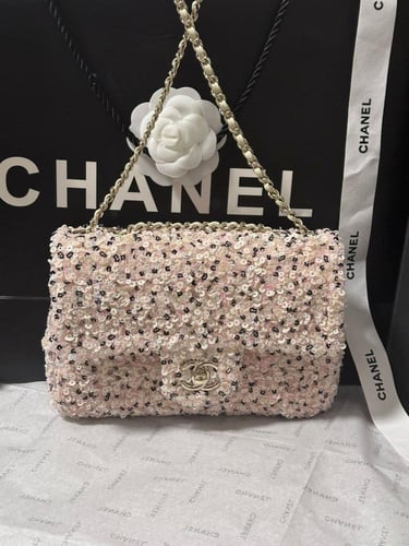 حقيبة شانيل فلاب مرصعة بالترتر-مقاس 20