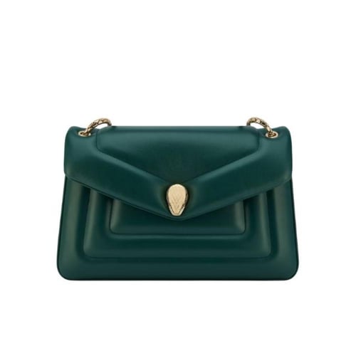 حقيبة كتف سيربنتي ريفرس من بولغاري - أخضر زمردي