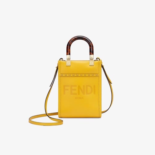 شنطة فندي صن شاين شوبر ميني - أصفر