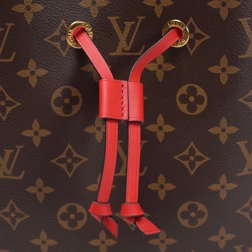 شنطة لويس فيتون نيونوي إم إم حروف - بني وأحمر