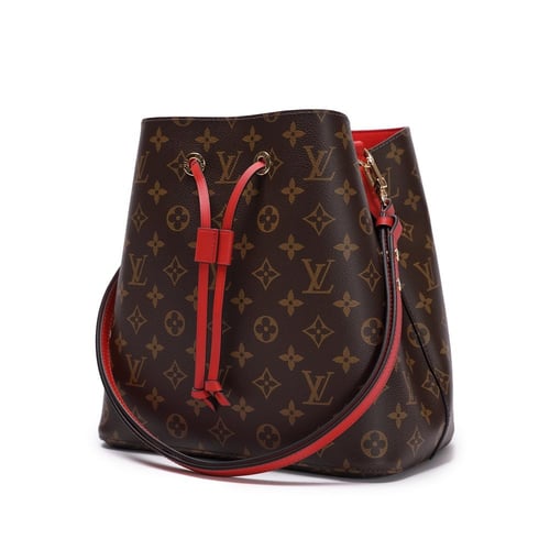 شنطة لويس فيتون نيونوي إم إم حروف - بني وأحمر